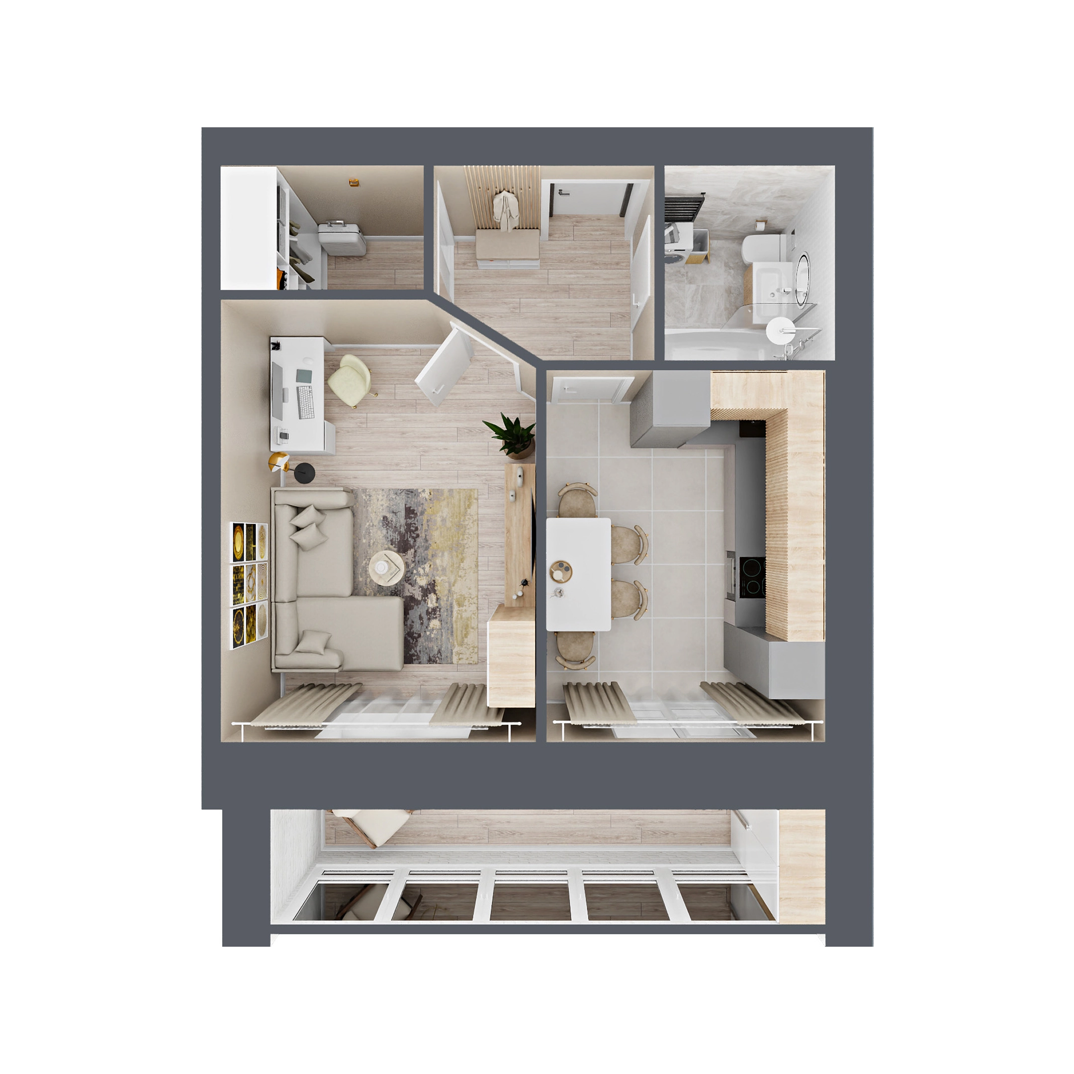 Планировка 1-комн. 3