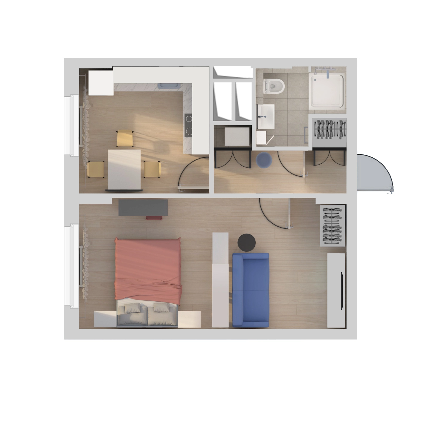 Планировка 1-комн. 4