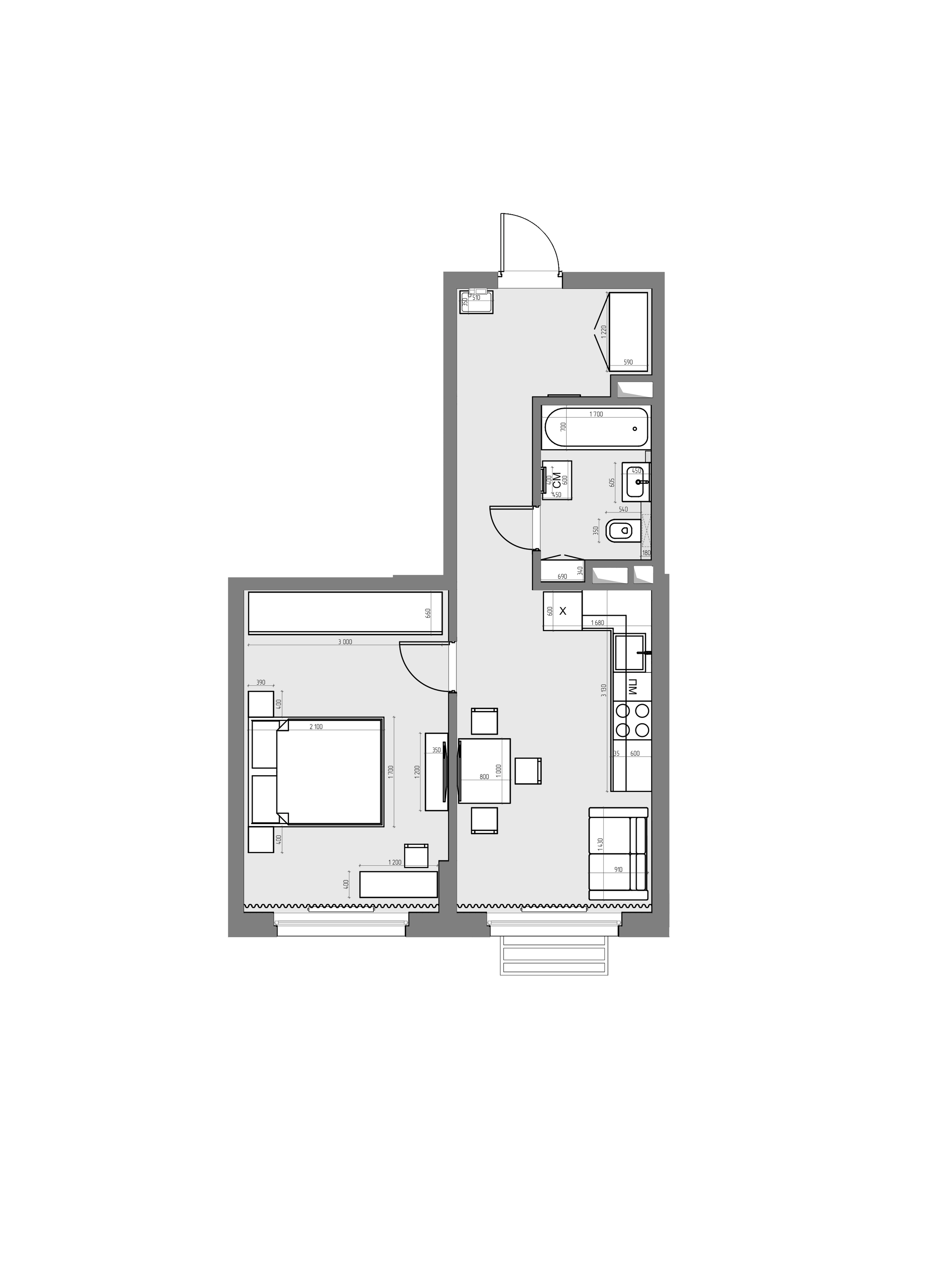Планировка 1-комн. 6