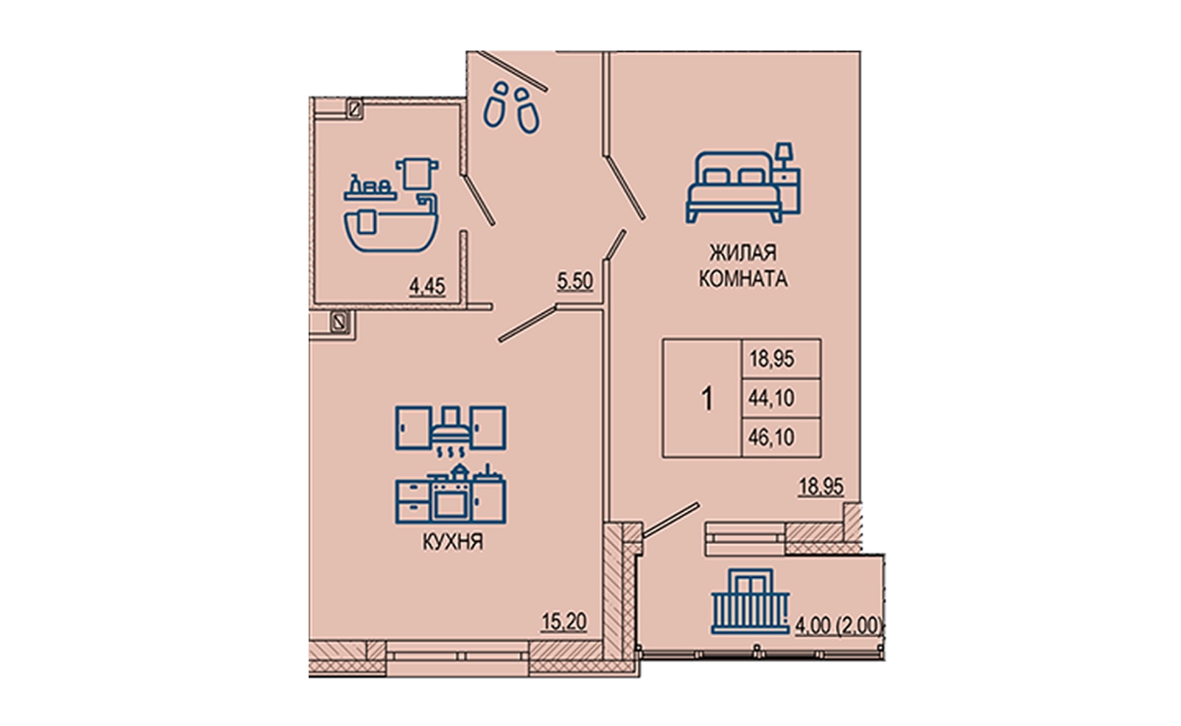 Планировка 1-комн.