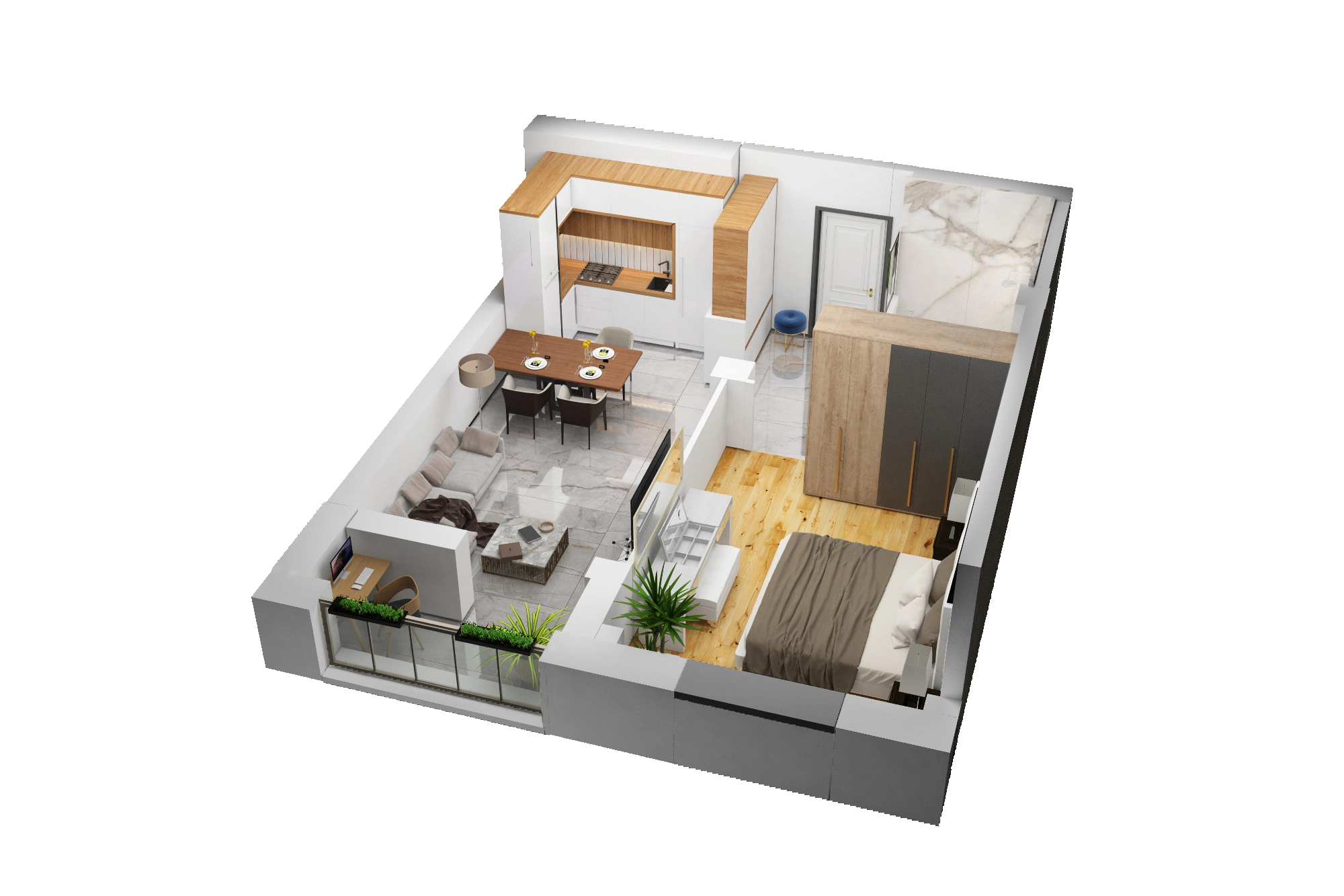 Планировка 1-комн. 4