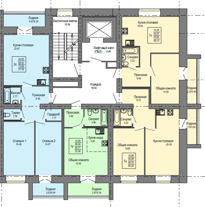 Планировка 1-комн. 3