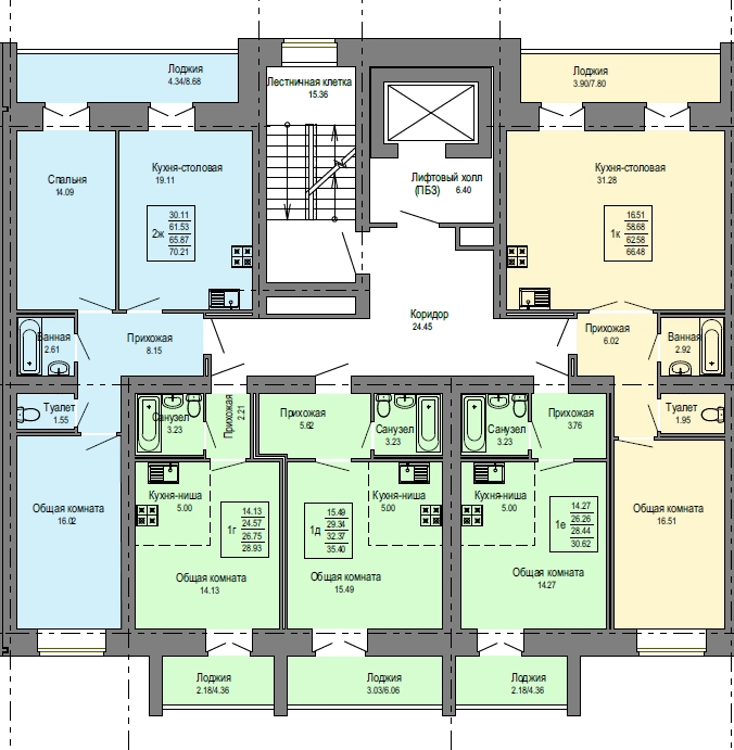 Планировка 1-комн. 14